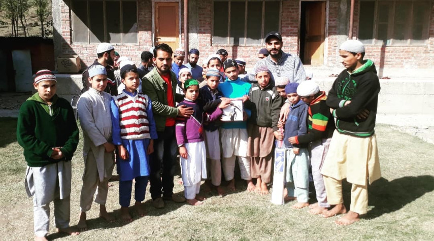 Joint Secretary, Mr. Afaq Bhat Sb, for his efforts in distributing volleyball nets, bats, and other sports equipment to the students of Darul Uloom Qurashia Sheeri Baramulla.