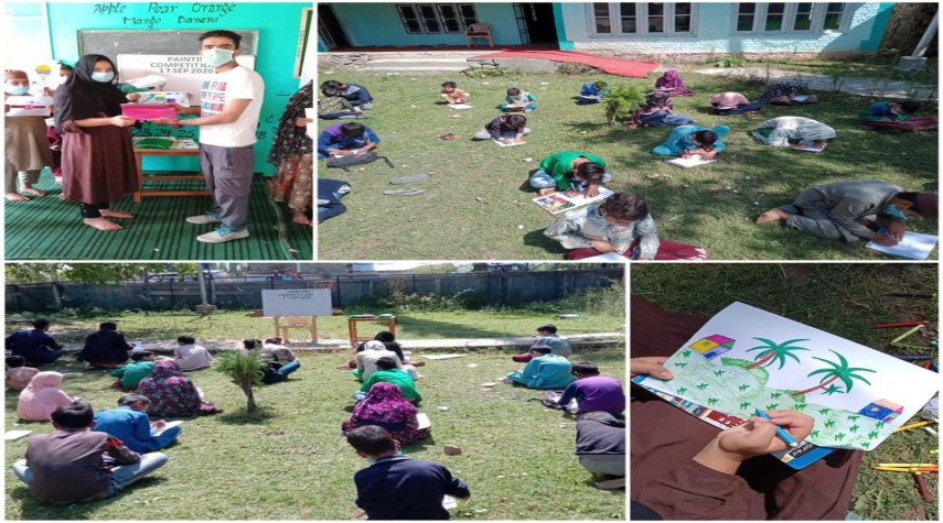 A Painting Competition was held today in Tangmarg town, District Baramulla