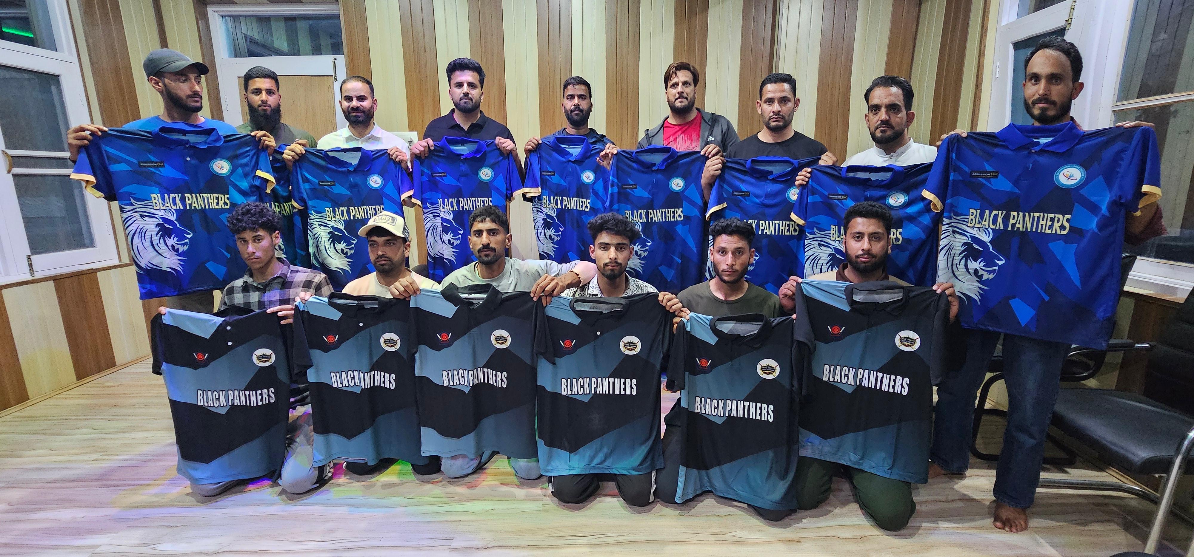 Save Youth Save Future Foundation distributed 24 cricket uniform kits among the players of local cricket team at Sheeri Baramulla.